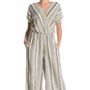 Eci Stripe Linen Blend Jumpsuit